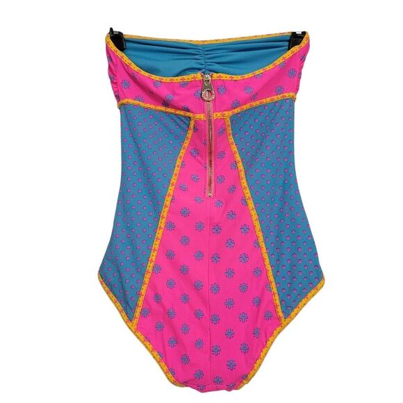 Marc Jacobs Cleo‎ Print Bandeau Maillot One Piece Swimsuit Sz S Colorful Vivrant - Picture 3 of 7